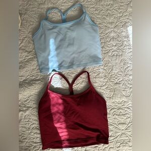 Women's Sports Bra Set - Blue and Red